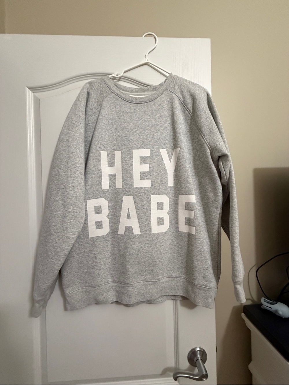 Brunette The Label Gray HEY BABE Crewneck Sweatshirt